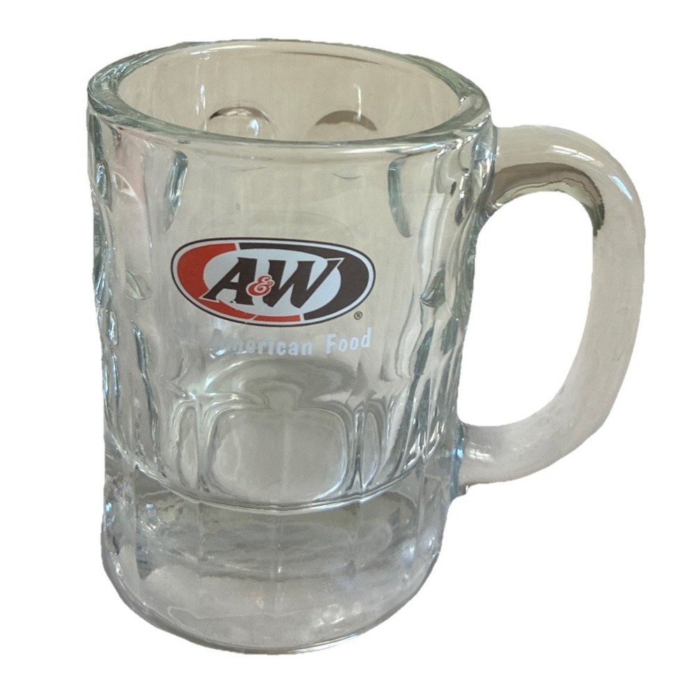 Vintage A & W Mug Root Beer Glass 8 oz Heavy 4.5"